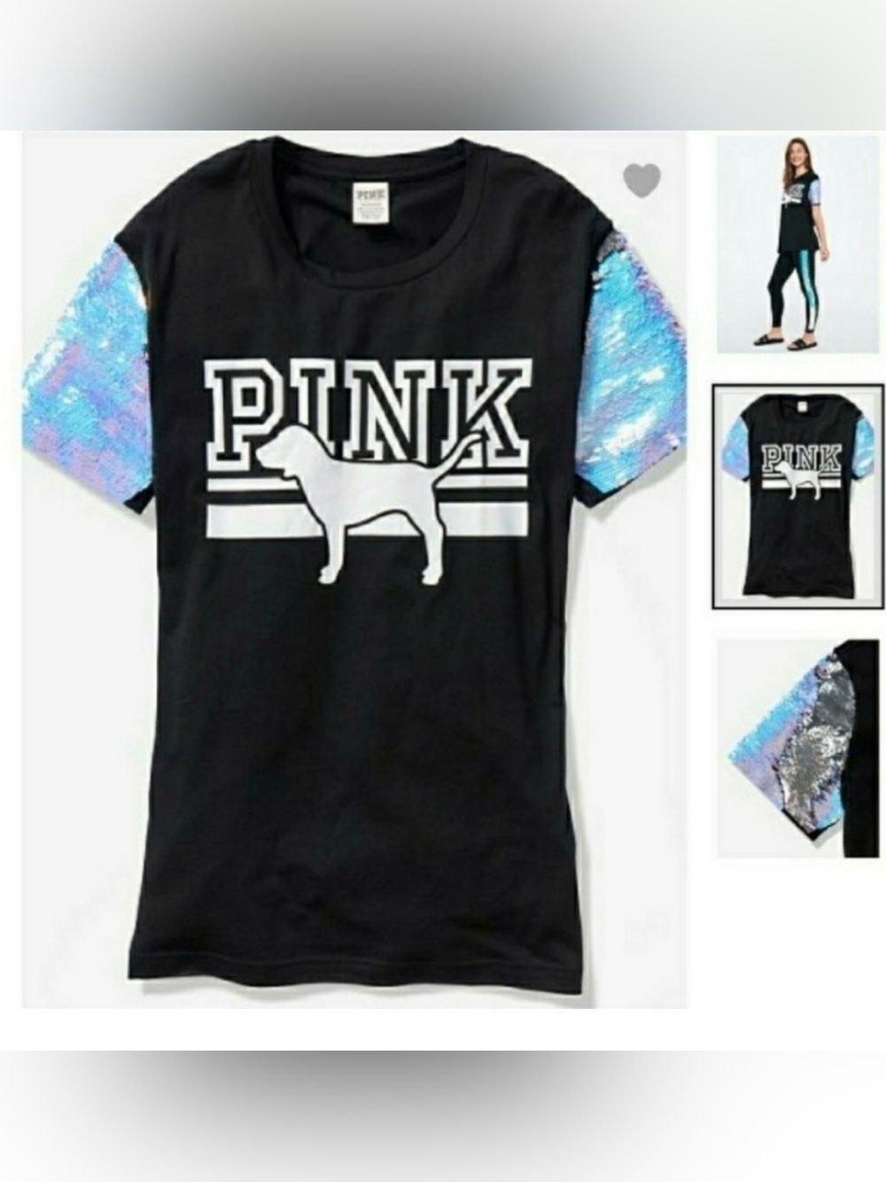PINK VS MERMAID BLING TSHIRT MEDIUM